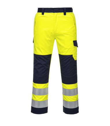 Pantalon modaflame haute-visibilité de travail Jaune/Bleu Portwest