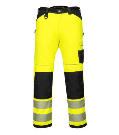 Pantalon extensible l&eacute;ger haute-visibilit&eacute; pw3 de travail Jaune/Noir Portwest