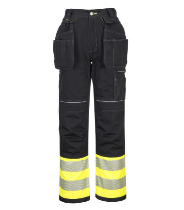 Pantalon holster pw3 hi-vis classe 1 de travail Jaune/Noir Portwest