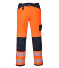 Pantalon pw3 hi-vis work de travail Orange/Bleu Portwest