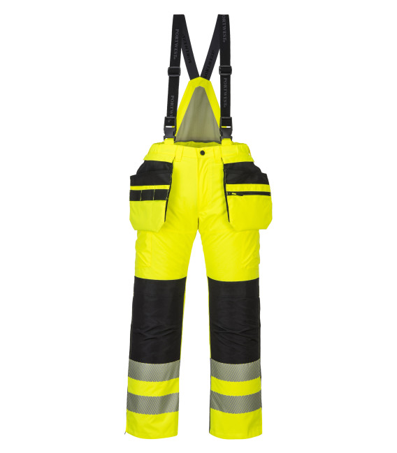 Pantalon d&39;hiver pw3 haute visibilité de travail Jaune/Noir Portwest
