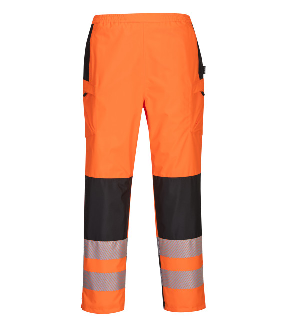 Pantalon de pluie pw3 hi-vis pour femme de travail Orange/Noir Portwest