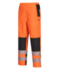 Pantalon de pluie pw3 hi-vis pour femme de travail Orange/Noir Portwest