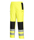 Pantalon de pluie pw3 hi-vis pour femme de travail Jaune/Noir Portwest