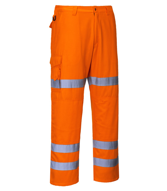 Pantalon combat hi-vis 3 bandes de travail Orange Portwest