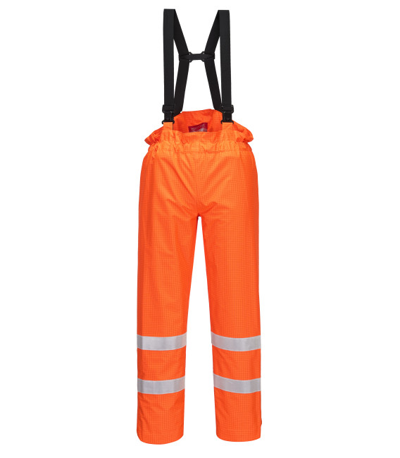 Pantalon bizflame rain non doublé hi-vis antistatique fr de travail Orange Portwest