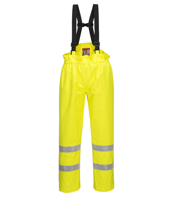 Pantalon bizflame rain non doublé hi-vis antistatique fr de travail Jaune Portwest