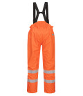 Pantalon bizflame rain doublé hi-vis fr antistatique de travail Orange Portwest