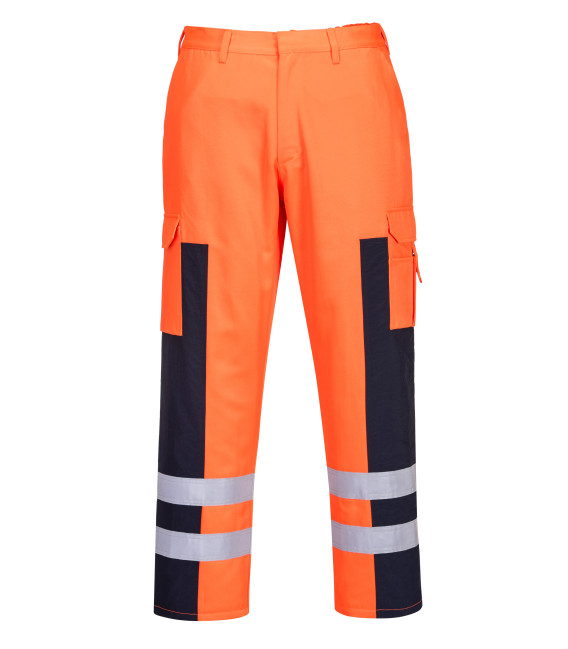 Pantalon "balistique" haute-visibilité de travail Orange/Bleu Portwest
