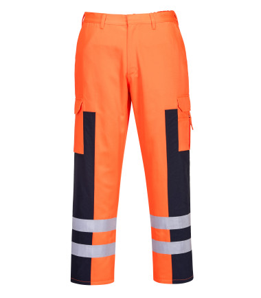 Pantalon "balistique" haute-visibilité de travail Orange/Bleu Portwest
