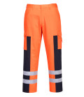 Pantalon "balistique" haute-visibilité de travail Orange/Bleu Portwest