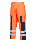 Pantalon "balistique" haute-visibilité de travail Orange/Bleu Portwest