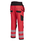 Pantalon hv pw3 poches flottantes de travail Rouge/noir Portwest