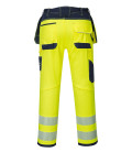 Pantalon hv pw3 poches flottantes de travail Jaune/Bleu Portwest