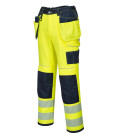 Pantalon hv pw3 poches flottantes de travail Jaune/Bleu Portwest