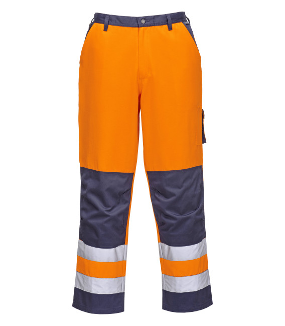 Pantalon hv lyon de travail Orange/Bleu Portwest