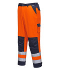 Pantalon hv lyon de travail Orange/Bleu Portwest