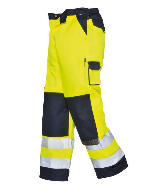 Pantalon hv lyon de travail Jaune/Bleu Portwest