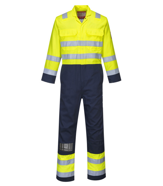 Combinaison hi-vis anti-statique bizflame pro de travail Jaune/Bleu Portwest