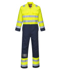 Combinaison hi-vis anti-statique bizflame pro de travail Jaune/Bleu Portwest