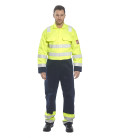 Combinaison hi-vis anti-statique bizflame pro de travail Jaune/Bleu Portwest