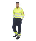 Combinaison hi-vis anti-statique bizflame pro de travail Jaune/Bleu Portwest