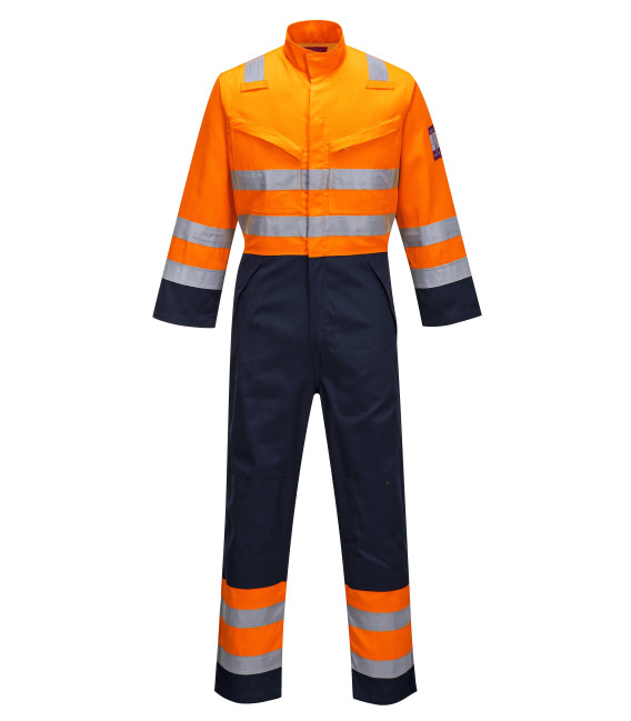 Combinaison hv modflame ris marine/orange de travail Orange/Bleu Portwest