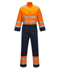 Combinaison hv modflame ris marine/orange de travail Orange/Bleu Portwest