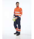Combinaison hv modflame ris marine/orange de travail Orange/Bleu Portwest
