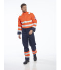 Combinaison hv modflame ris marine/orange de travail Orange/Bleu Portwest
