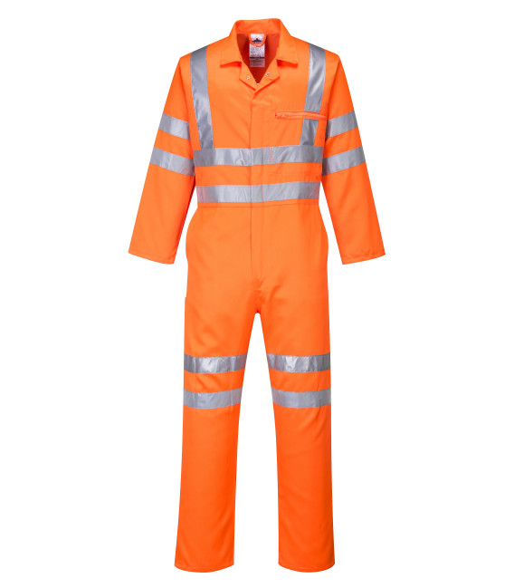 Combinaison hi-vis poly-coton ris de travail Orange Portwest
