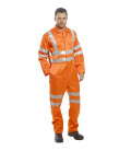 Combinaison hi-vis poly-coton ris de travail Orange Portwest