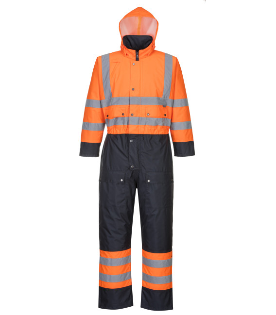 Combinaison contrast hi-vis matelassée de travail Orange/Bleu Portwest