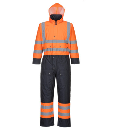 Combinaison contrast hi-vis matelassée de travail Orange/Bleu Portwest