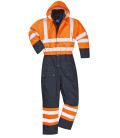 Combinaison contrast hi-vis matelassée de travail Orange/Bleu Portwest