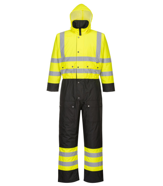 Combinaison contrast hi-vis matelassée de travail Jaune/Noir Portwest