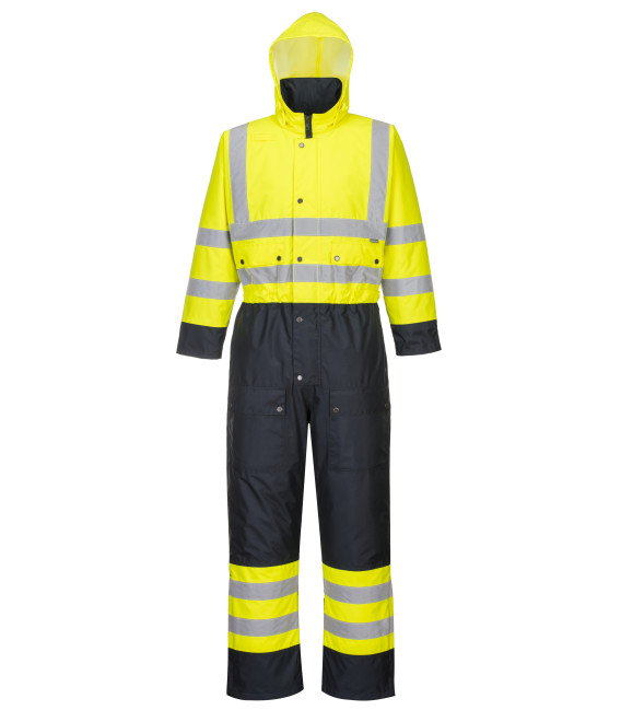 Combinaison contrast hi-vis matelassée de travail Jaune/Bleu Portwest