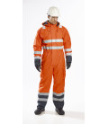 Combinaison de pluie hi-vis bizflame de travail Orange/Bleu Portwest