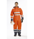 Combinaison de pluie hi-vis bizflame de travail Orange/Bleu Portwest