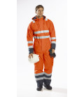 Combinaison de pluie hi-vis bizflame de travail Orange/Bleu Portwest