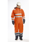 Combinaison de pluie hi-vis bizflame de travail Orange/Bleu Portwest