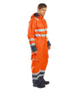 Combinaison de pluie hi-vis bizflame de travail Orange/Bleu Portwest