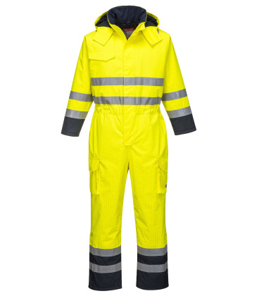 Combinaison de pluie hi-vis bizflame de travail Jaune/Bleu Portwest