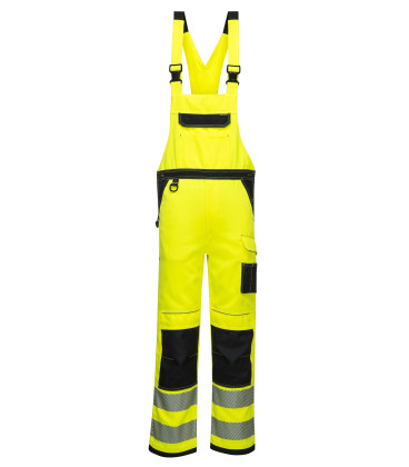 Cotte à bretelles pw3 haute-visibilité de travail Jaune/Noir Portwest