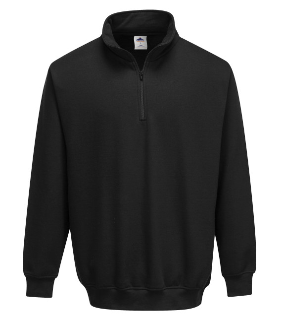 Sweatshirt col zippé sorrento de travail Noir Portwest