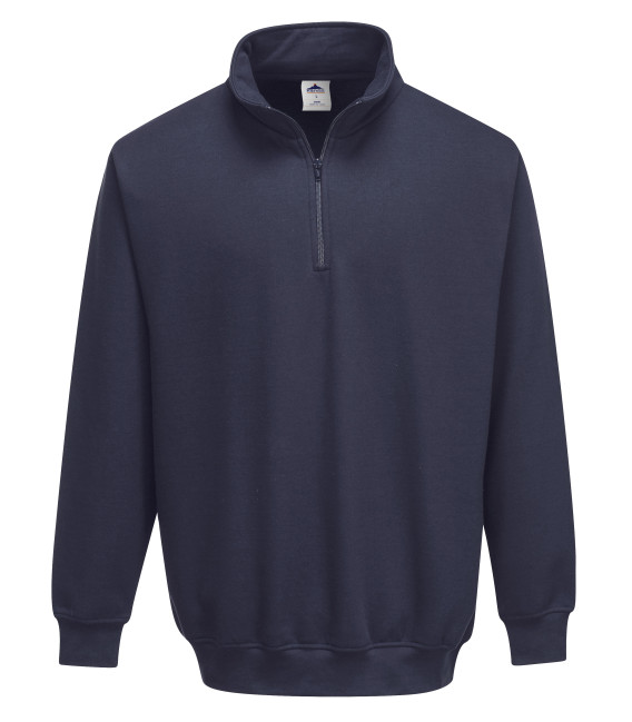 Sweatshirt col zippé sorrento de travail Bleu Portwest