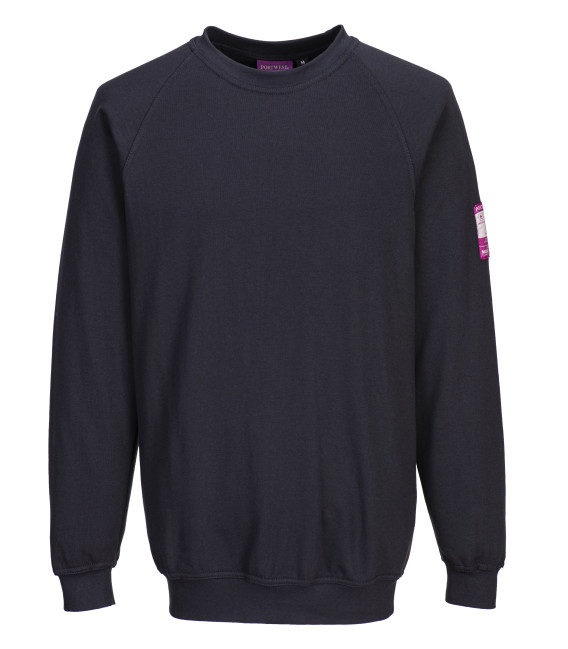 Sweatshirt manches longues retardateur de flamme & antistatique de travail Bleu Portwest