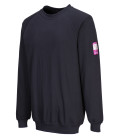 Sweatshirt manches longues retardateur de flamme & antistatique de travail Bleu Portwest