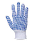 Gant classique tricoté picots pvc de travail Blanc/Bleu Portwest