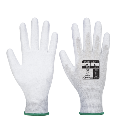 Gant paume enduit pu antistatique de travail Gris Portwest